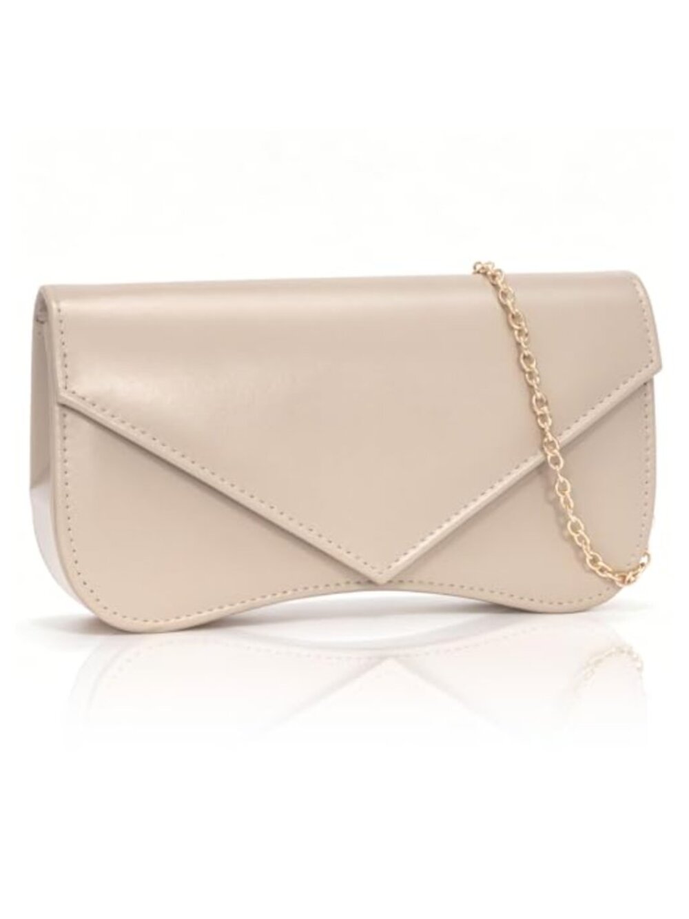 PU Leather Evening Clutch with Detachable Chain Envelope Crossbody Bag